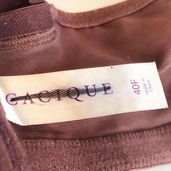 Cacique 40F Bra Full Coverage Maroon Floral Print Underwire Plus Size Stretch 70 - Picture 12 of 13